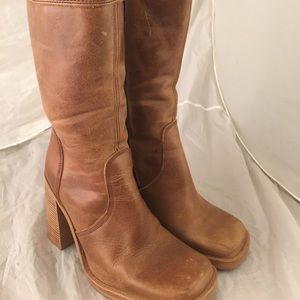 Aldo 14 1/2 “ high brown leather boot Sz 39 Eur